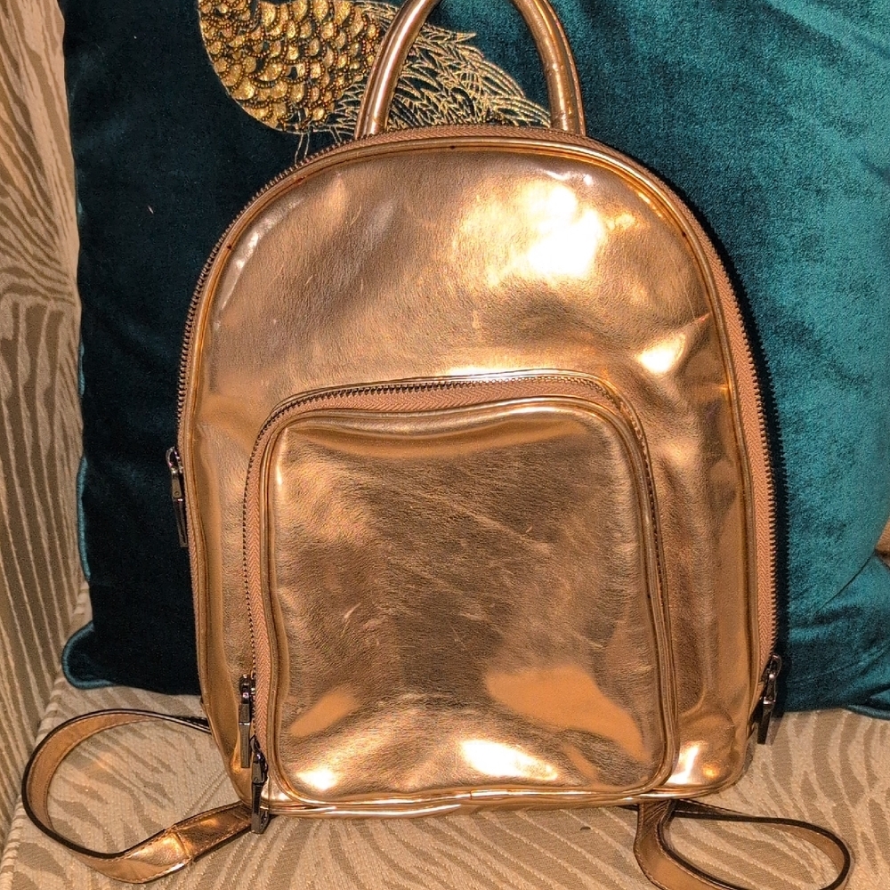 INC International Concepts Shiny Gold Backpack